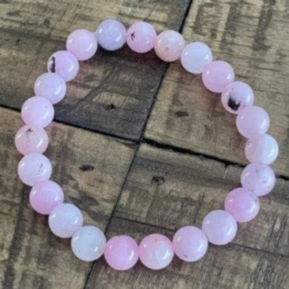8mm Pink Cherry Blossom Jasper Stretch Bracelet